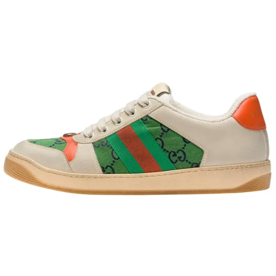 GUCCI Skateboard Shoes Women's Low-Top White/Green