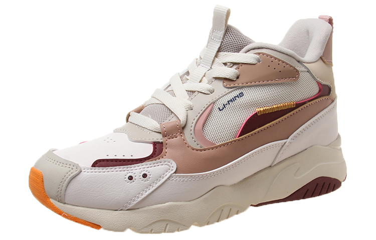 Li Ning Comfortable Cushioning Mid top Running Shoes Women’s Umber Gray Red