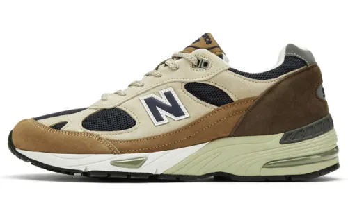 New Balance NB 991 Series Retro Versatile British Made Fabric Pigskin Low-top Casual Running Shoes Men's Beige Brown