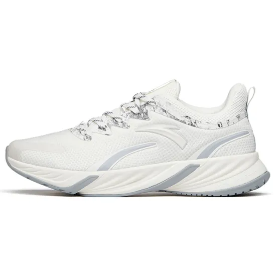 ANTA Running Shoes Men Low-Top Ivory White/Light Shadow Gray/Mist Gray