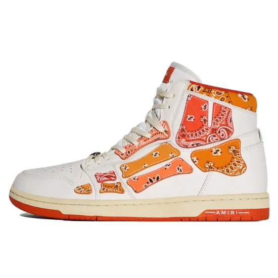 AMIRI Skel Top Hi Bandana White Orange
