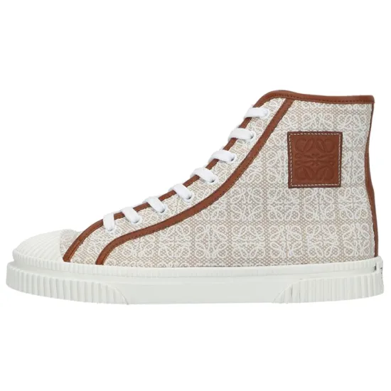 LOEWE Anagram Skateboard Shoes Women's High-Top Brown