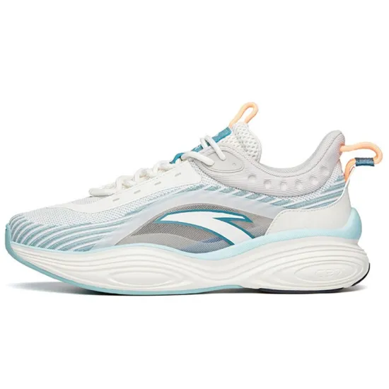 ANTA Chunky Sneakers Men Low Top Ivory White/Shade 1 Gray/Silk Blue Green