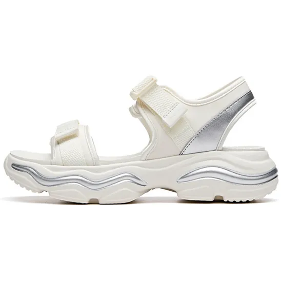 ANTA Beach Sandals Women's Ivory White/Silver