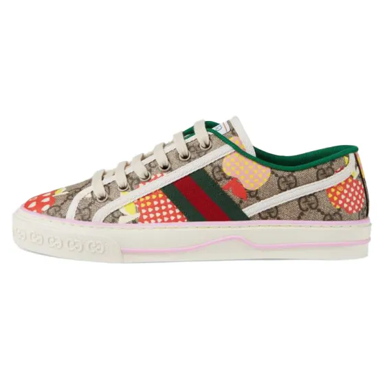 GUCCI Tennis 1977 Skateboard Shoes Women's Low-Top Red/Green