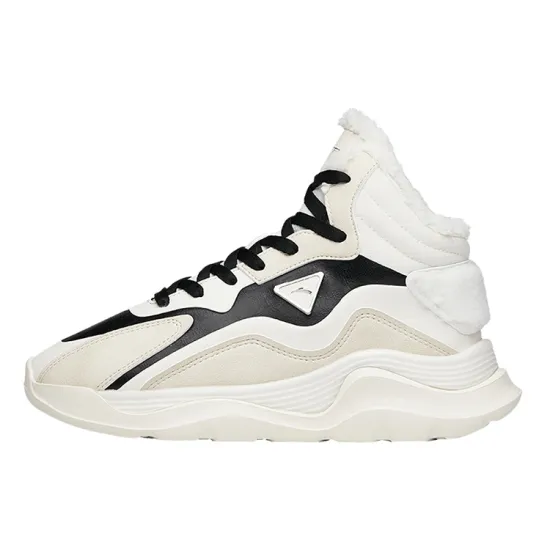 ANTA Casual Shoes Women's Mid-Top Light Beige/Ivory White Black