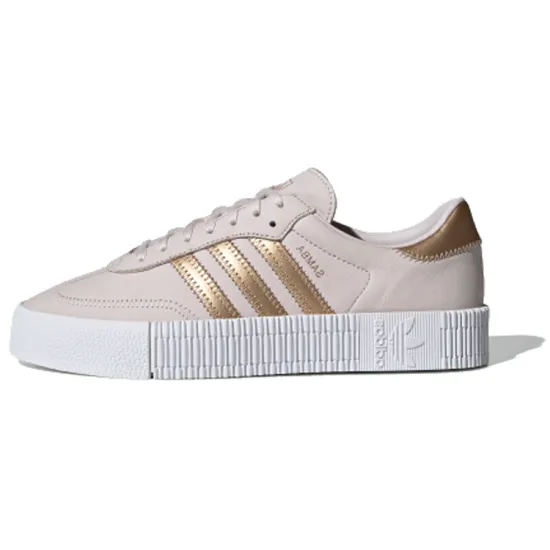 Adidas Originals Sambarose Skateboard Shoes Women's Low-top Pink/Gold/White