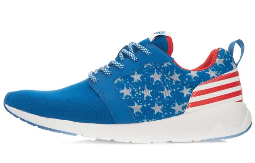 Li Ning Textile, Synthetic Leather Slip Resistant Cushioning Abrasion Resistant Breathable Low top Running Shoes Men's