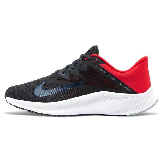 Nike Quest 3 Running Shoes Men Low-top Black/Red/Blue