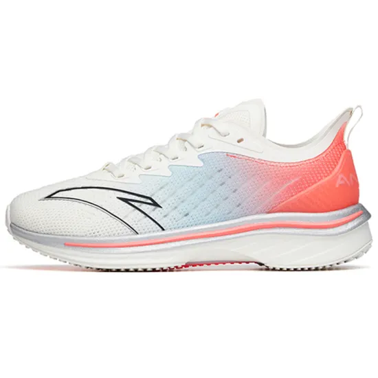 ANTA MACH Mach 1.0 Running Shoes Women's Low-Top Ivory White/Light Sky Blue/Fluorescent Red