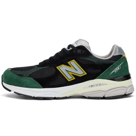 New Balance 990v3 MiUSA Black Green Yellow