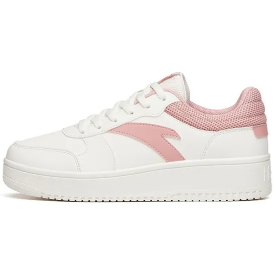 Anta Non-slip Lightweight Low-Top Skateboard Shoes Women's White Pink