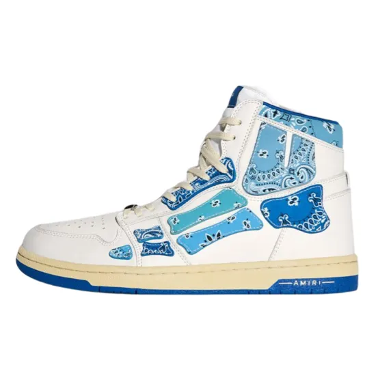 AMIRI Skel Top Hi Bandana White Blue