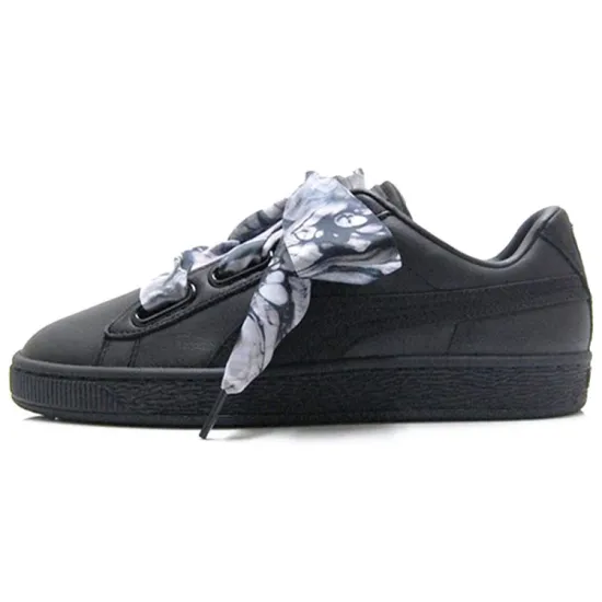 Puma Basket Series Skateboarding Shoes Women's Low-top Black