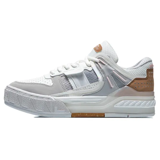 LINING Dawn Light Skateboard Shoes Women's Low-Top Bellflower Gray/Snow White