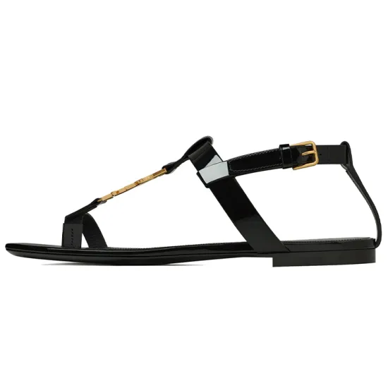 SAINT LAURENT Cassandra Logo Plaque Sandals Women's