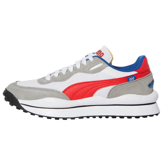 PUMA Style Rider Running Shoes Unisex Low-top Grey/Red/Blue