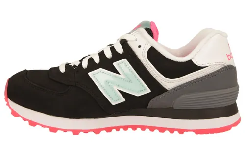 New Balance NB 574 Fabric Low top Running Shoes Women's Black Gray Pink