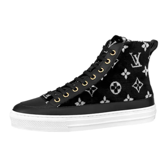 LOUIS VUITTON Stellar Ankle Sneakers 'Black White Monogram' Women's