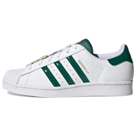 Adidas Originals Superstar Skateboarding Shoes Women's Low-top White/green