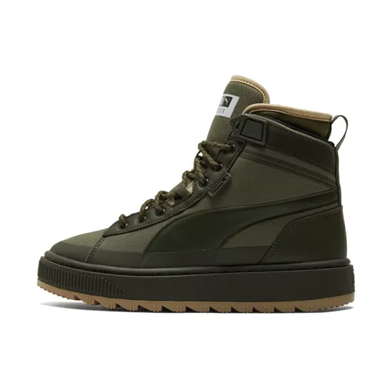 PUMA Suede Skateboarding Shoes Unisex High-top Brownish Olive