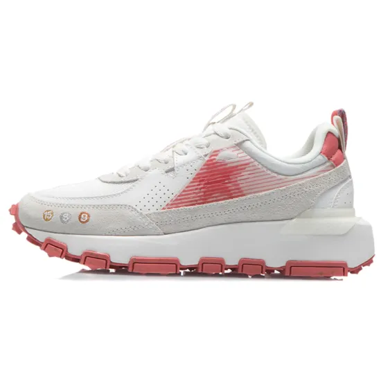 LINING Running Shoes Women's Low-Top Mist White/Peach Red