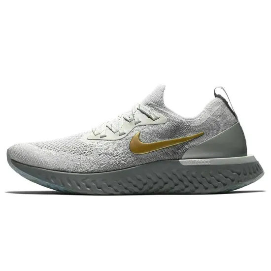 Nike Epic React Flyknit Vast Grey Metallic Gold Women's