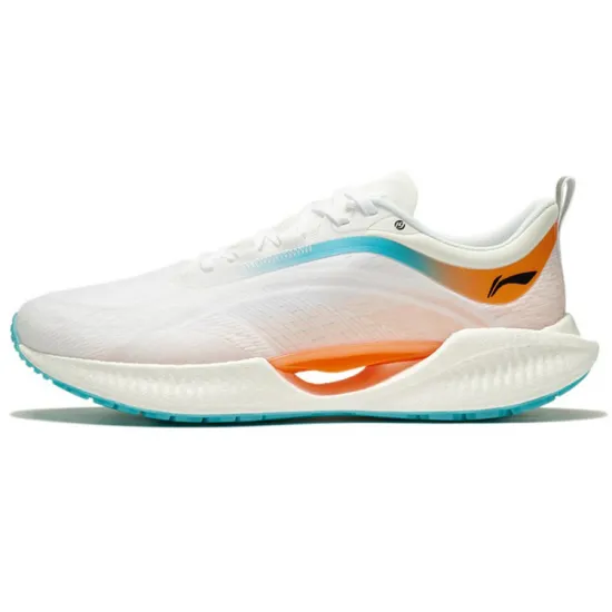 LINING Super Light 19 Running Shoes Men Low-Top Standard White/Fluorescent Sweet Orange