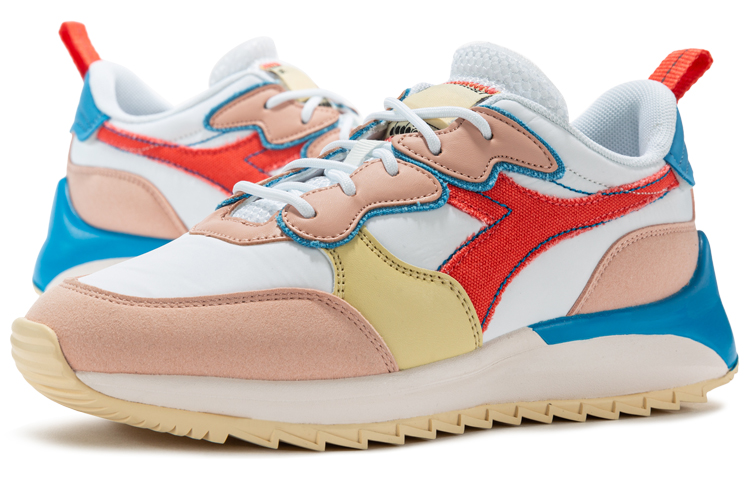 Diadora Fabric Vintage Support Cushioning Low top Running Shoes Women’s White Red