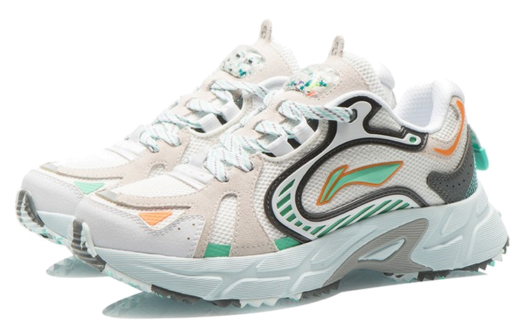 Li Ning Running Shoes Women’s Low Top Standard White/Dark Gray Green