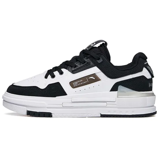 ANTA Life Collection Skateboard Shoes Women's Low-Top Black ANTA White