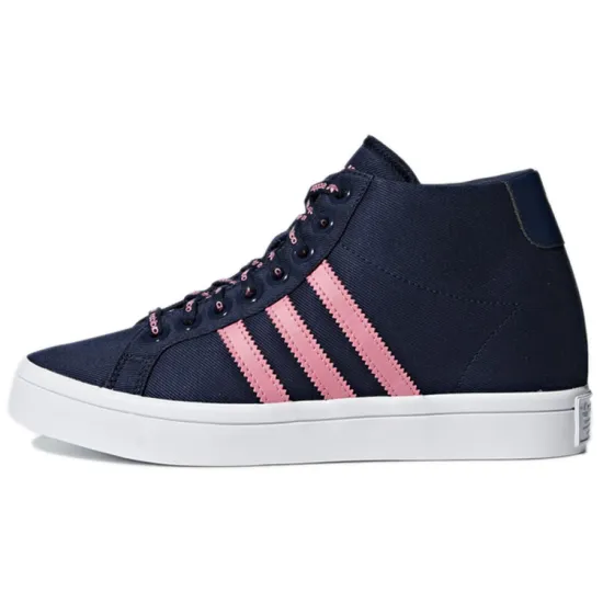 Adidas Originals CourtVantage Heel Skateboarding Shoes Women's Mid-top Blue/pink