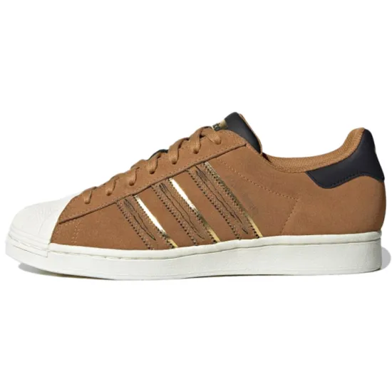 adidas originals Superstar Series Skateboarding Shoes Unisex Low-top Brown/white/black