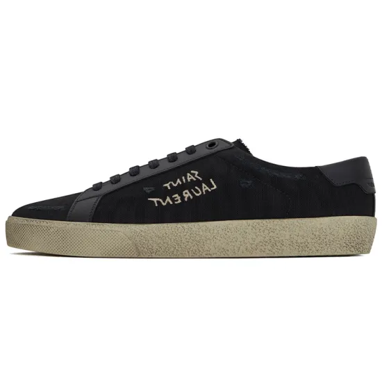 SAINT LAURENT Low Top Stylish Skateboarding Shoes Women's Black Vintage Version