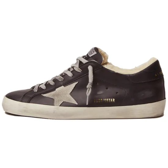 Golden Goose Super-Star Skateboard Shoes Men Low-Top Brown