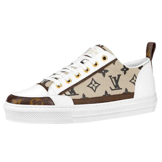 LOUIS VUITTON Stellar Skateboard Shoes Women's Low-Top White Brown