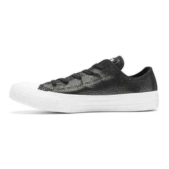 Converse All Star Ctas OX Slip-Resistant Cushioning Low-Top Skateboard Shoes Unisex Black Silver