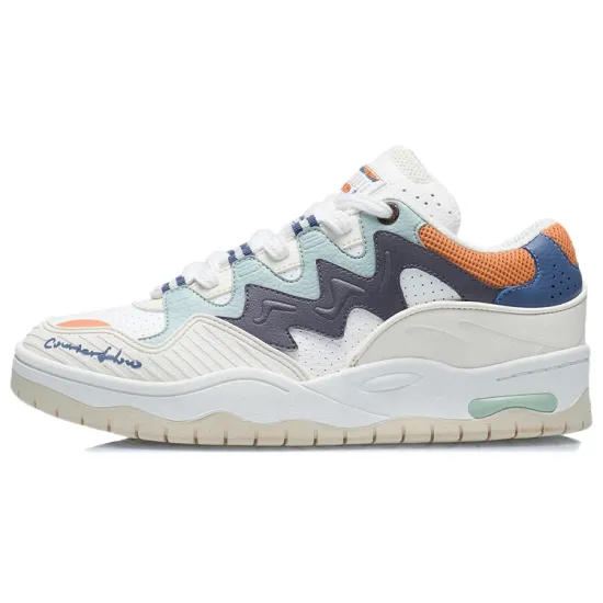 LINING CF Tracing Skateboard Shoes Men Low-Top Pink Apricot/Mist White/Dark Gray Purple