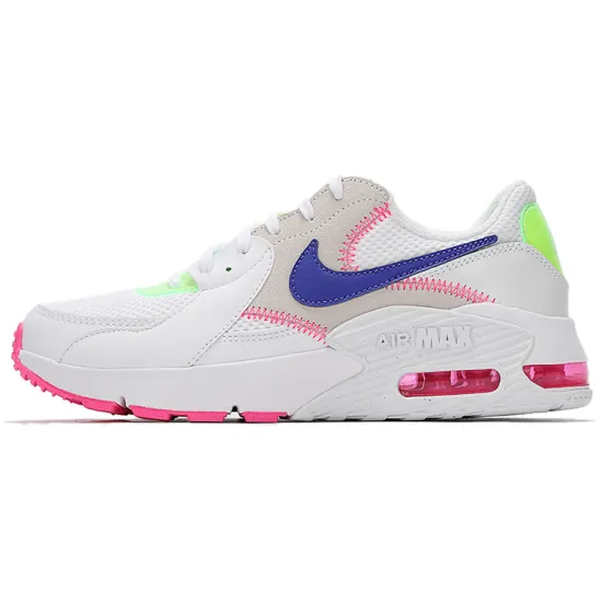 Nike Air Max Excee Running Shoes Women's Low-top White/Indigo/Explosive Powder/Fluorescent Yellow