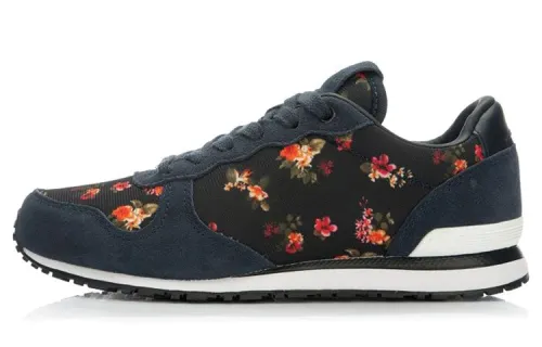 Li Ning Comfortable Abrasion Resistant Low top Running Shoes Women's Dark Blue