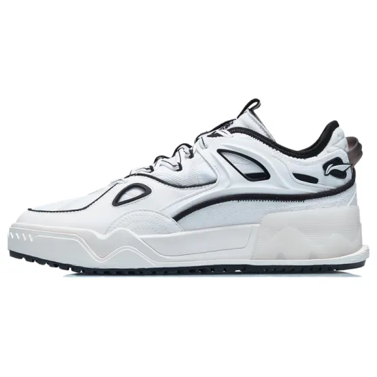 LINING CF Skateboard Shoes Men Low-Top Mist White/Black