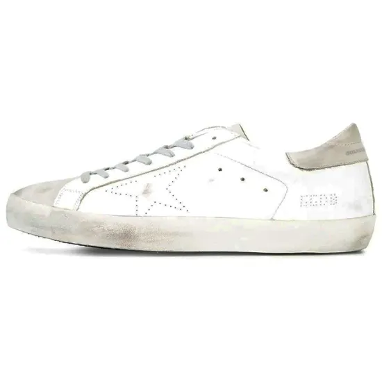 Golden Goose Super-Star Skateboard Shoes Men Low-top White/Silver