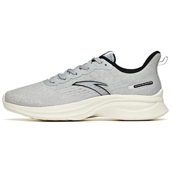 Anta Cushioned Slip-Resistant Lightweight Low-Top Running Shoes Gray