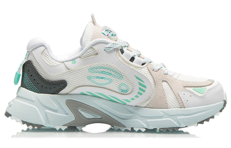 Li Ning Running Shoes Women’s Low Top Standard White/Dark Gray Green