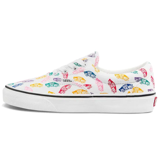 Vans Unisex Era Low Top Printing Sneakers White Multi Color