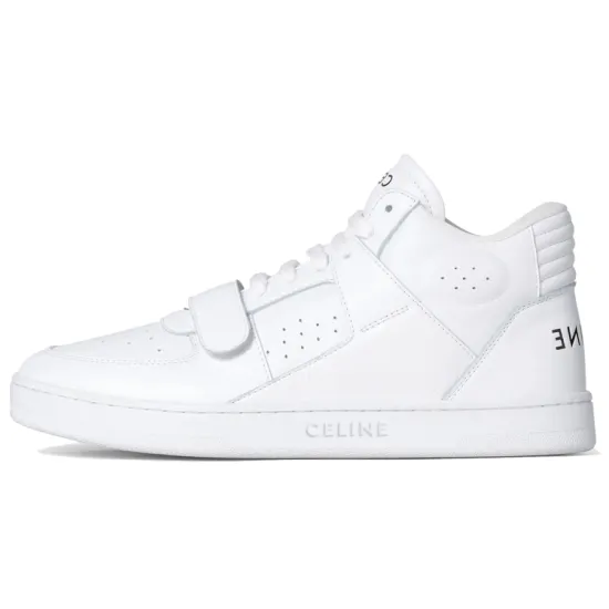 CELINE Skateboard Shoes Women's Mid-Top White