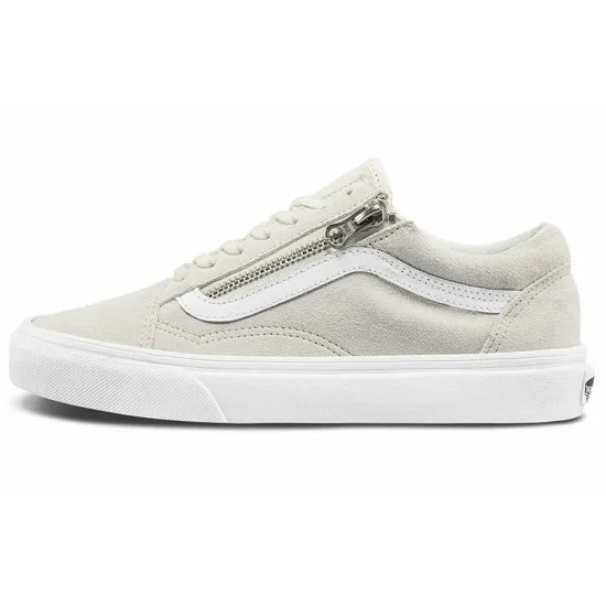 Vans Old Skool Zip Casual Low Tops Skateboarding Shoes Unisex White