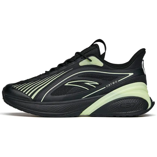 ANTA C37 2.0 Running Shoes Men Low-Top Fluorescent Black
