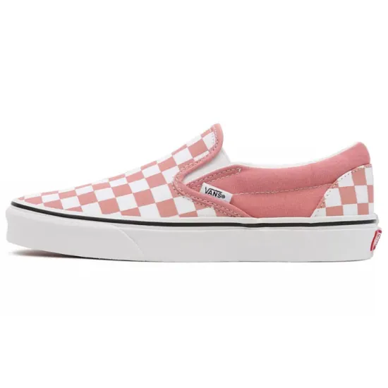 Vans Checkerboard Classic Slip On Low Top Sneakers Pink/White Women's