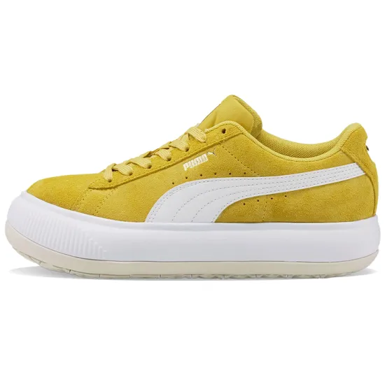 PUMA Suede Skateboarding Shoes Women's Low-top Yellow/White